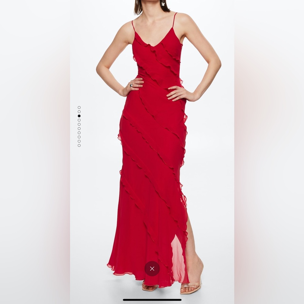 Mango Long Red Dress